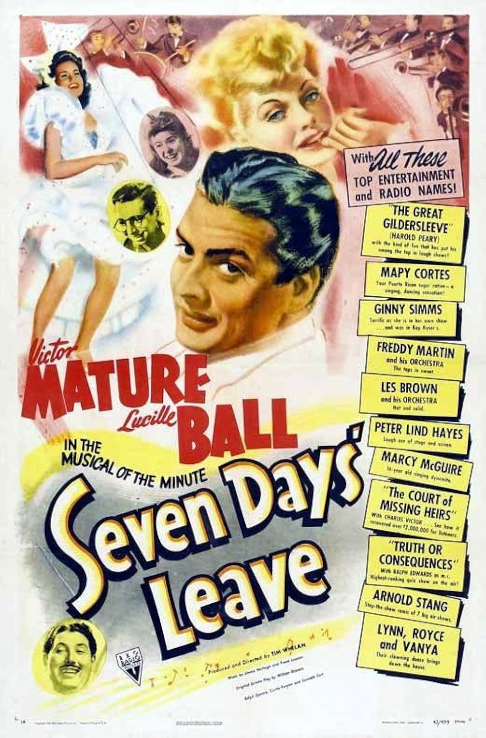 Seven Days' Leave (1942) - Lucille Ball  Colorized Version  DVD