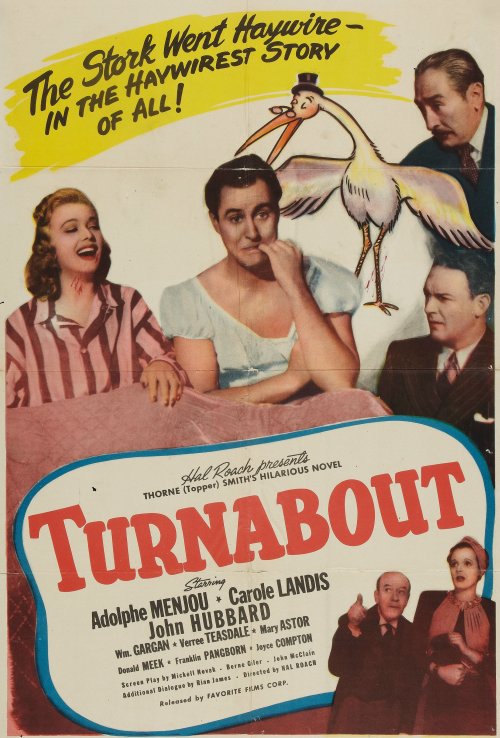 Turnabout (1940) - Adolphe Menjou  Colorized Version  DVD