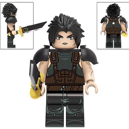Zack Fair Final Fantasy 7 Video Game Black Minifigure Custom