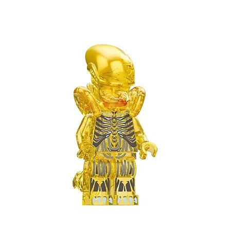 Yellow Clear Alien Xenomorph Horror Movie Monster Minifigure Custom