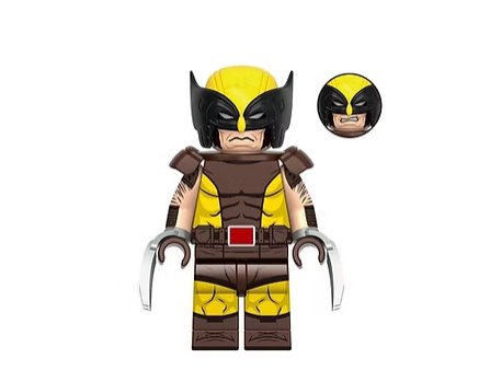 Wolverine Brown and Yellow Marvel Comic Minifigure Custom