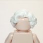 White Wavy hair piece for Minifigure Custom