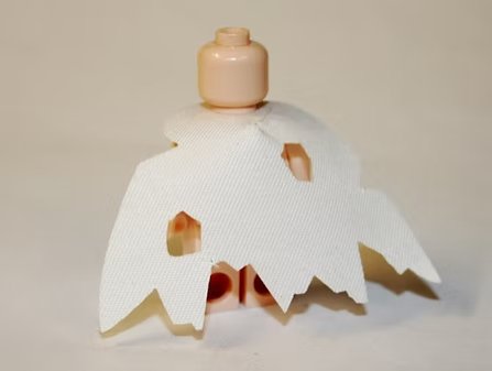 White Torn cape C for Minifigure Custom
