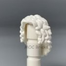 White Big long Curly Hair Piece Minifigure Custom