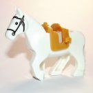 White Horse with Saddle Animal Minifigure Custom