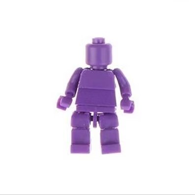 Super Posable Purple Blank Plain DIY Minifigure Custom