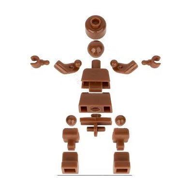 Super Posable Brown Blank Plain DIY Minifigure Custom