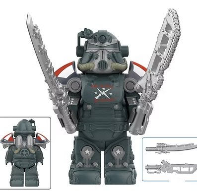 Silver Mech Armor Fallout Video Game TV Show Minifigure Custom