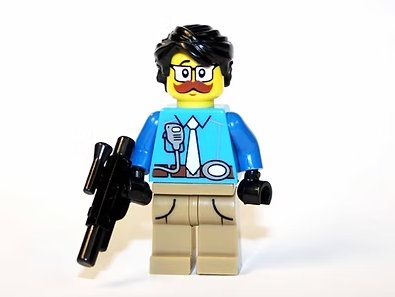 Security Guard with Mustache Minifigure Custom