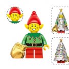 Santa Elf with Silver Christmas Tree Minifigure Custom