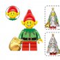 Santa Elf with Silver Christmas Tree Minifigure Custom