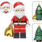 Santa Claus with Green Christmas Tree Minifigure Custom
