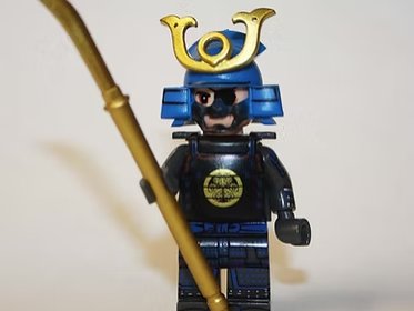 Samurai Warrior Blue with Eye Patch Minifigure Custom