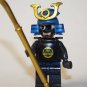 Samurai Warrior Blue with Eye Patch Minifigure Custom