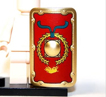 Roman Shield Red Gold Hog for Knight Minifigure Custom