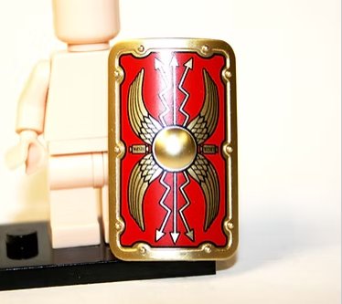 Roman Shield Red Gold for Knight Minifigure Custom