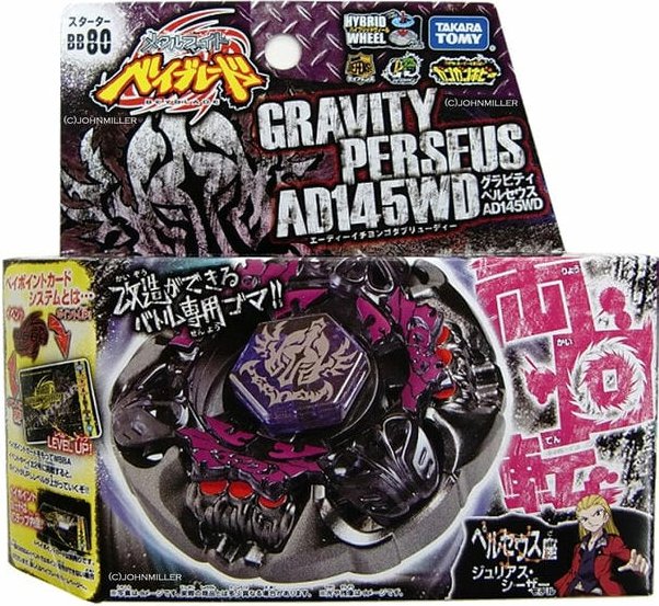 TAKARA TOMY Gravity Perseus Destroyer AD145WD Metal Masters Beyblade Starter w/ Launcher BB-80