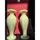 Hand-Carved Jade Vase 26cm Pair