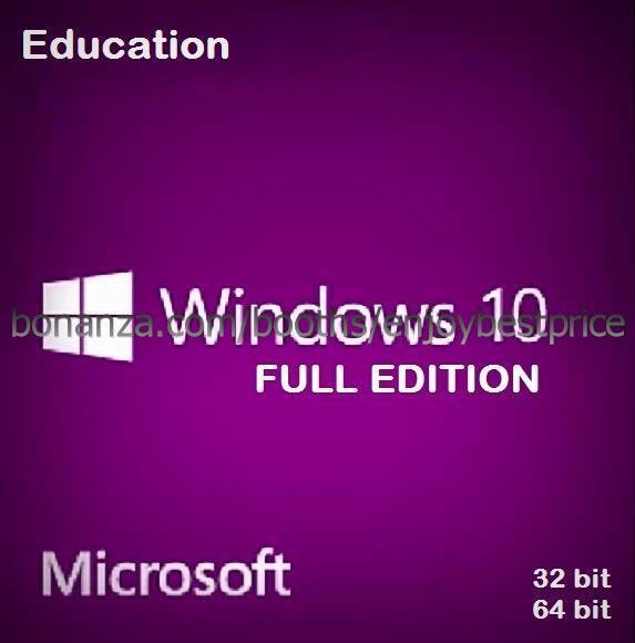 Microsoft Windows 10 Edu Education 32 64 bit LIFETIME OFFICIAL FULL NEWD/L KEY