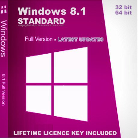 Microsoft Windows 8 1 Standard 32 64 bit Lifetime KEY 