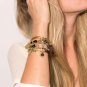 Gold Tone Expandable Brown Charm Fashion Bangle Bracelet