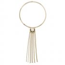 Gold Tone Fashion Collar with Chain Tassel and Howlite
