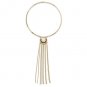 Gold Tone Fashion Collar with Chain Tassel and Howlite