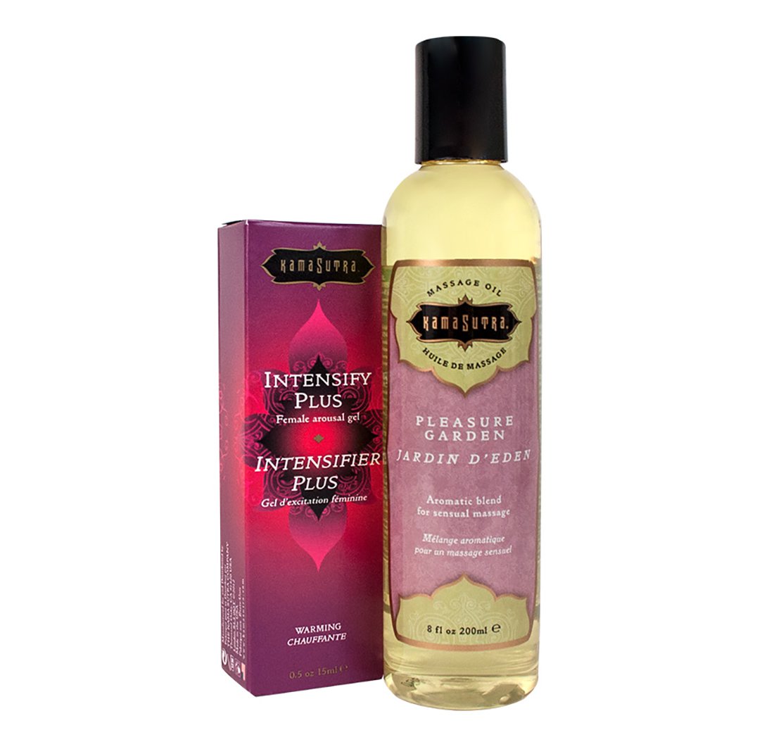 Kama Sutra Intensify Plus Gel (Female Arousal Gel) & Massage Oil (Pleasure Garden) VALUE PACK