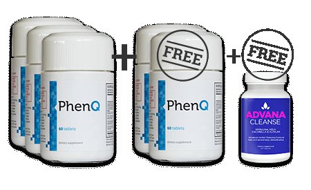 PhenQ Five Weight Loss Supplements In One - 3 Bottles + 2 Free (5 Mths Supply) + Free Advana Cleanse