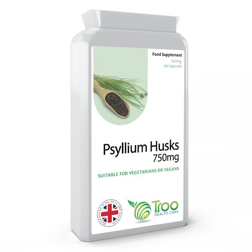 Psyllium Husks 750mg 90 Capsules - Suitable for Vegetarians and Vegans