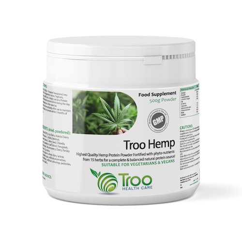 Troo-Hemp Hemp Protein Powder 500g - Suitable for Vegetarians and Vegans