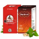 Organic Premature Ejaculation Herbal Treatment - 60 Lawax Capsules + 60 Vital M-40 Capsules
