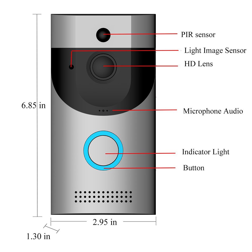 Smart WiFi Doorbell Ring Wireless Video Camera Phone Bell Intercom (Silver)