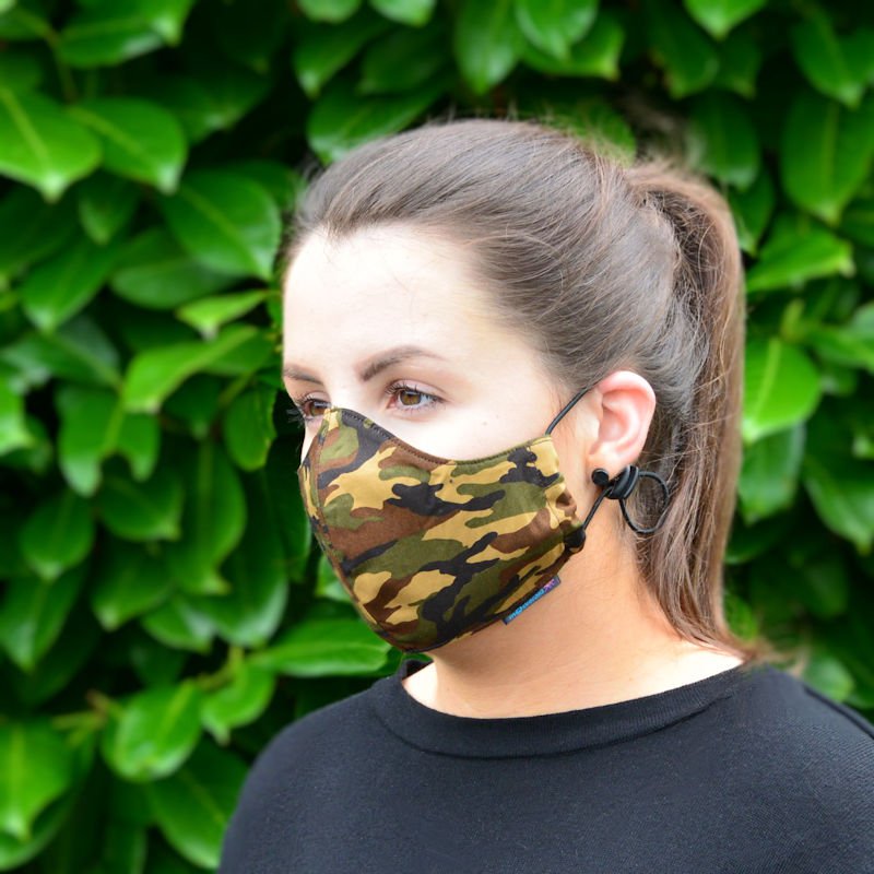 Camouflage 100% Cotton Canvas Mask - Machine Washable, Reusable and Fashionable