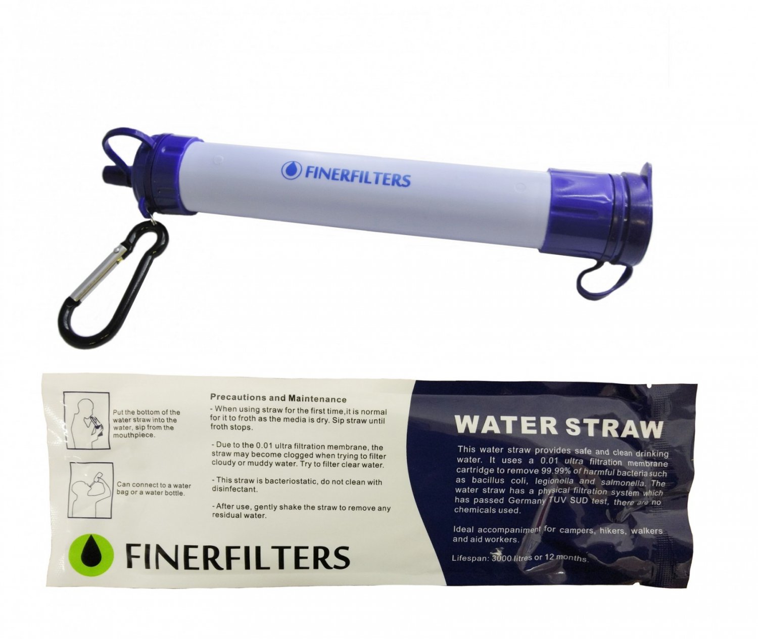Personal Portable Water Filter Straw 3000L - Microbiological Water Purification Filter