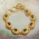 Bracelet Genuine 24K Gold Vermeil over Sterling SILVER & Quartz 19.82 g Size 7"