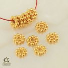 24K Gold Vermeil 925 Sterling SILVER 0.31 g Lot 6 Daisy Bali Spacer BEADS 3.5mm