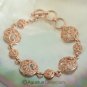 Bracelet Genuine 18K Rose Gold over Sterling SILVER 12.65 g Size 7  ~ Handmade