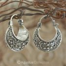 Creole EARRINGS Genuine 925 Sterling SILVER 5.70 g ~ Handmade in Bali