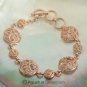 Bracelet Genuine 18K Rose Gold over Sterling SILVER 12.74 g Size 7  ~ Handmade