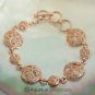 Bracelet Genuine 18K Rose Gold over Sterling SILVER 12.74 g Size 7  ~ Handmade
