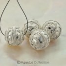 925 Sterling SILVER Bali Granulation 14 mm BEAD 2.90 g