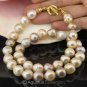 NECKLACE China Multicolor KASUMI Freshwater PEARLS & Gold Vermeil 925 SILVER
