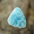 Caribbean Blue LARIMAR Carving Gem Focal Bead Pendant 23.5 ct