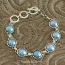 Bracelet Genuine Mabe Pearls & 925 Sterling SILVER 22.25 g ~ Size 7 inches