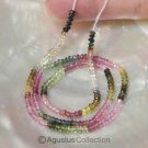Multicolor TOURMALINE 14.7 inch Strand 30 ct Faceted Rondelle Gemstone BEADS
