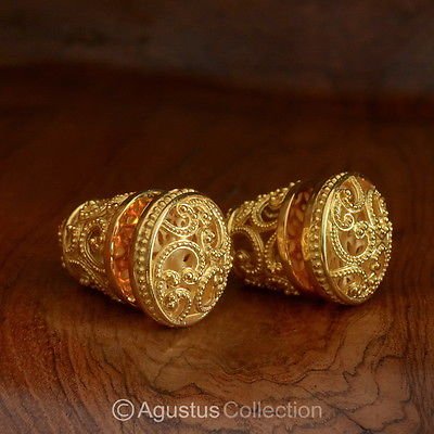 Stud EARRINGS Genuine 24K Gold Vermeil over Sterling SILVER 20.15 g ~ Handmade