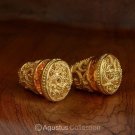 Stud EARRINGS Genuine 24K Gold Vermeil over Sterling SILVER 20.15 g ~ Handmade