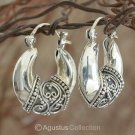 Creole EARRINGS Genuine 925 Sterling SILVER 6.90 g ~ Handmade in Bali