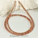 Padparadscha SAPPHIRE 16.9 inch Strand Faceted Rondelle Gemstone Beads 44 ct
